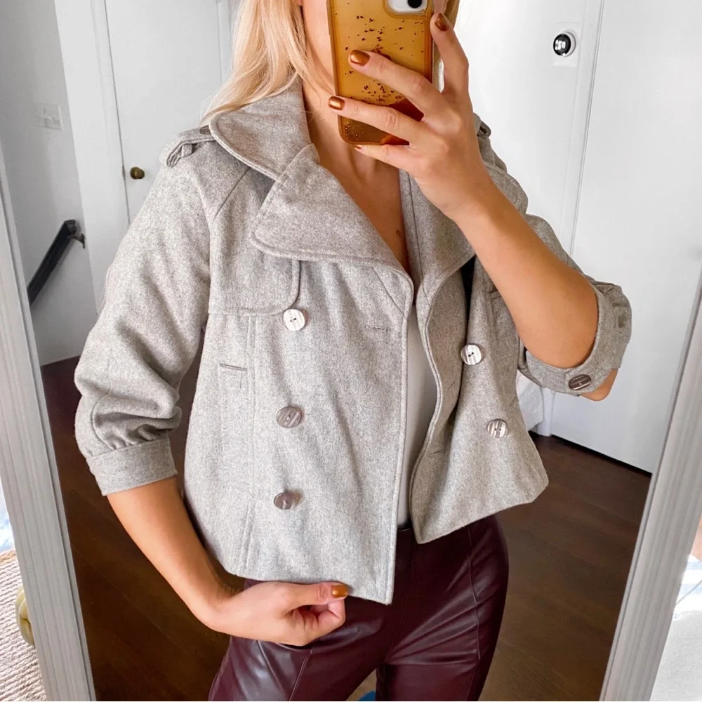 🍂 MAX RAVE GREY WOOL BLEND CROPPED JACKET!